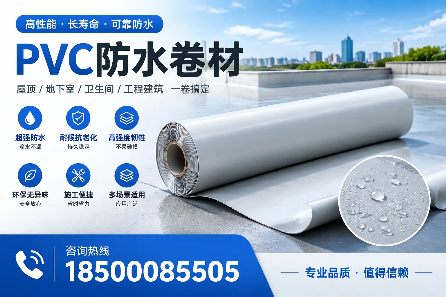PVC防水卷材的防水效果评测，适合惠州的科学依据